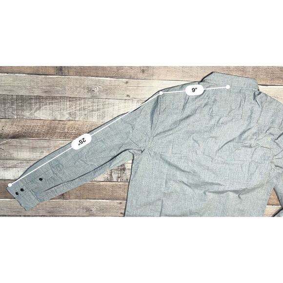Urban Pipeline Collared Western Modern Shirt MEDIUM $50‎ NWT Gray Flap Pockets - Picture 7 of 12